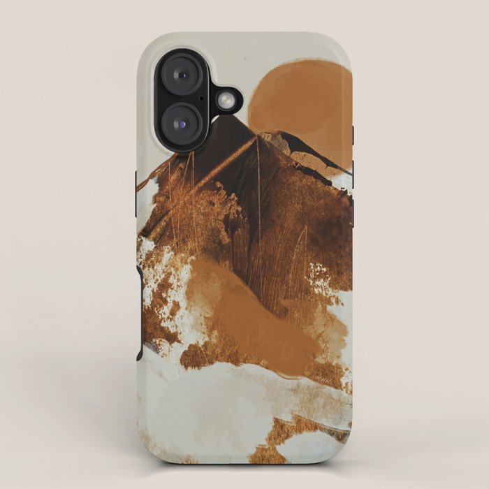 abstract mountains, rustic orange sunrise iPhone Case Gallery Image 1