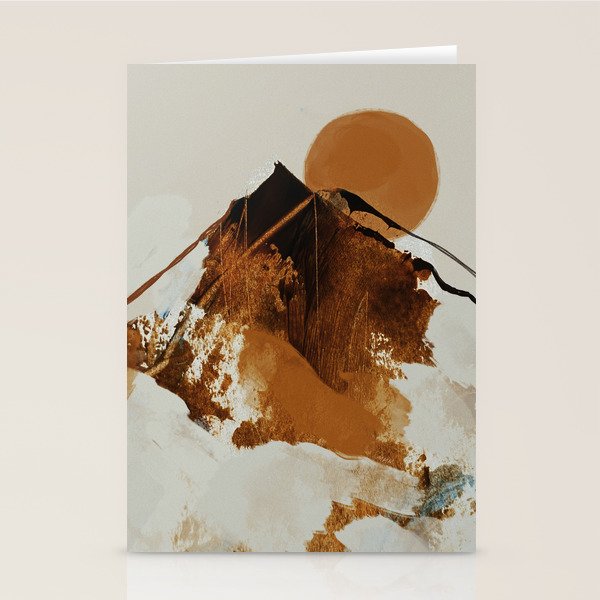 abstract mountains, rustic orange sunrise Stationery Card Gallery Image 1