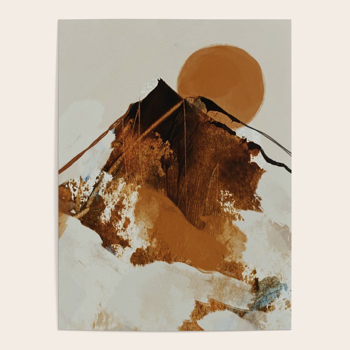abstract mountains, rustic orange sunrise Poster Gallery Image 4