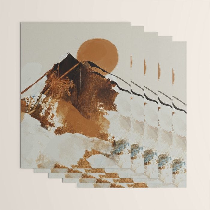 abstract mountains, rustic orange sunrise Wrapping Paper Gallery Image 3