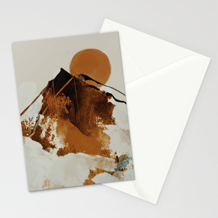 abstract mountains, rustic orange sunrise Stationery Card Gallery Image 2