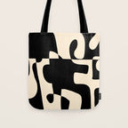 Solidarity - Minimal Abstract in Black and Cream Tote Bag Gallery Image 1