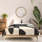 Solidarity - Minimal Abstract in Black and Cream Comforter Gallery Image 3