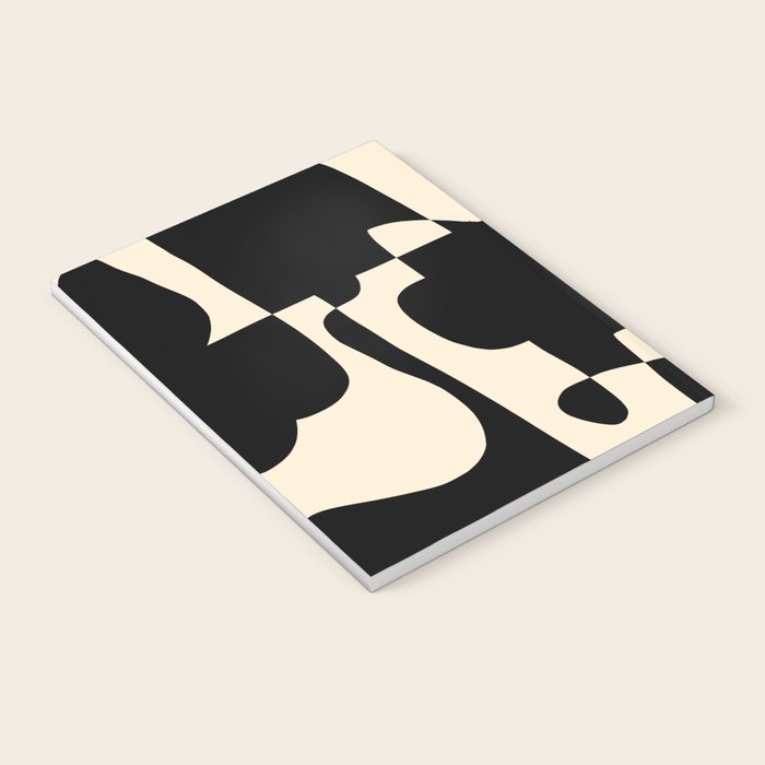 Solidarity - Minimal Abstract in Black and Cream Notebook Gallery Image 3