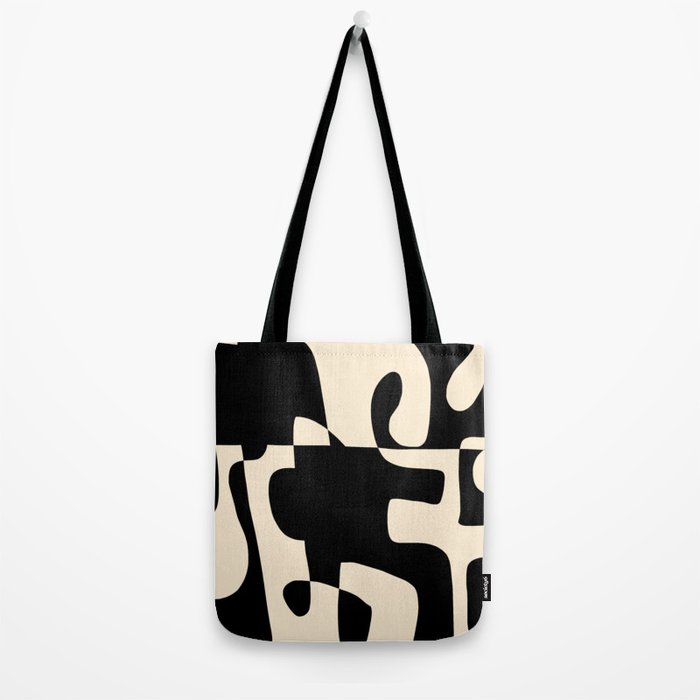 Solidarity - Minimal Abstract in Black and Cream Tote Bag Gallery Image 2