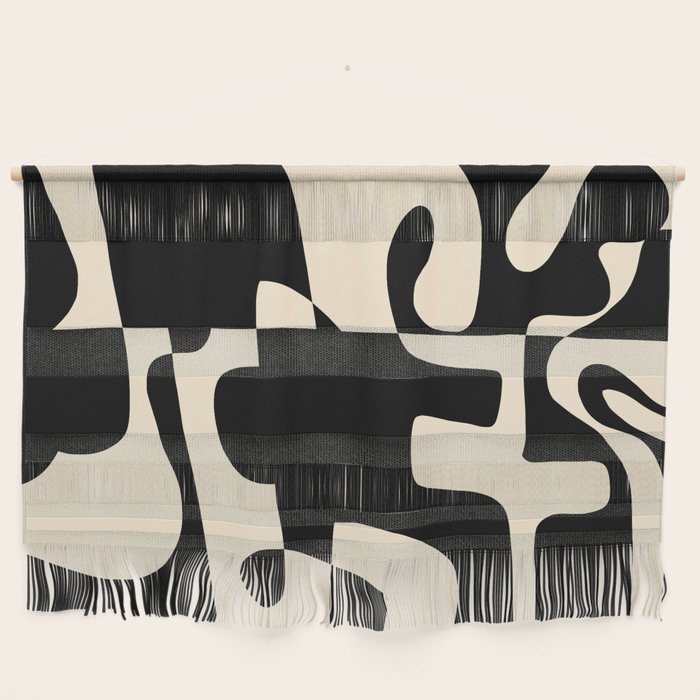 Solidarity - Minimal Abstract in Black and Cream Wall Hanging Gallery Image 1
