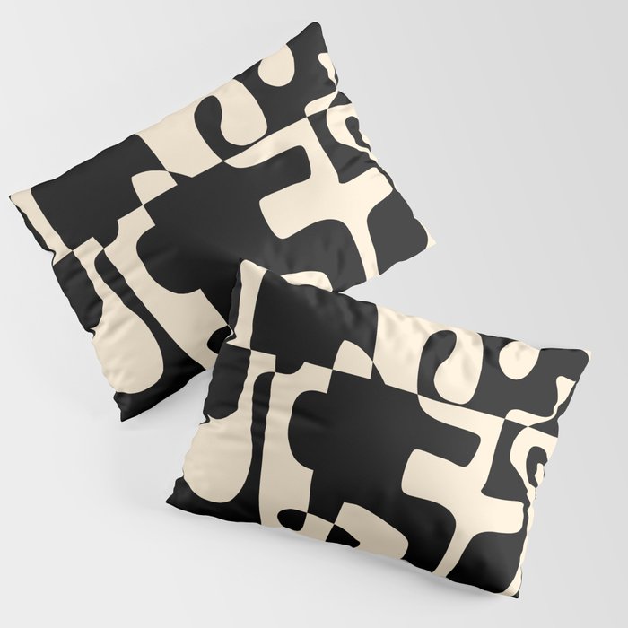 Solidarity - Minimal Abstract in Black and Cream Pillow Sham Gallery Image 3