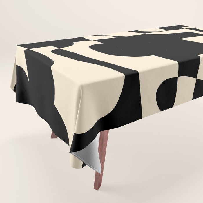 Solidarity - Minimal Abstract in Black and Cream Tablecloth Gallery Image 1