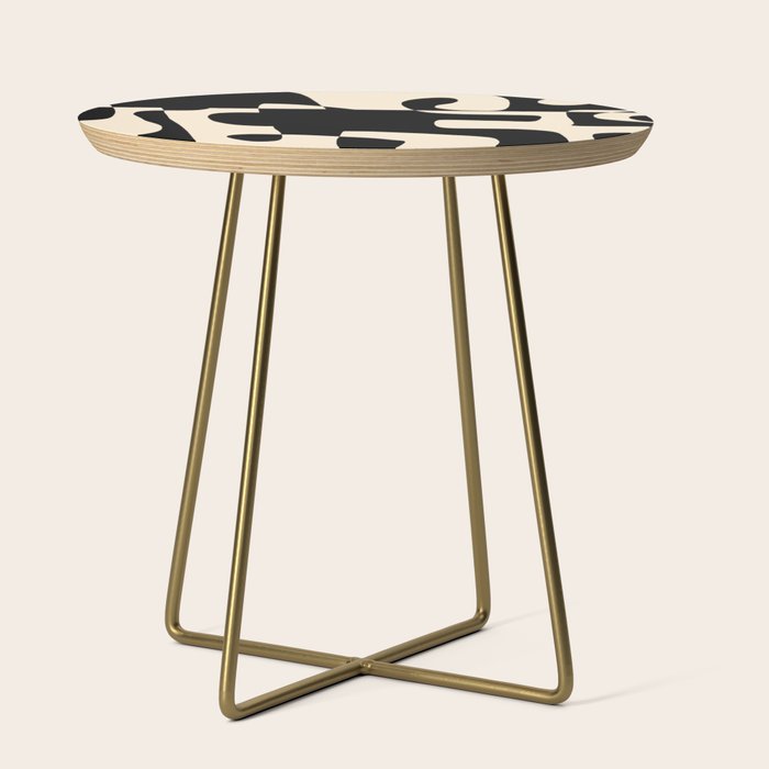 Solidarity - Minimal Abstract in Black and Cream Side Table Gallery Image 1