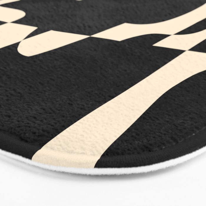 Solidarity - Minimal Abstract in Black and Cream Bath Mat Gallery Image 3