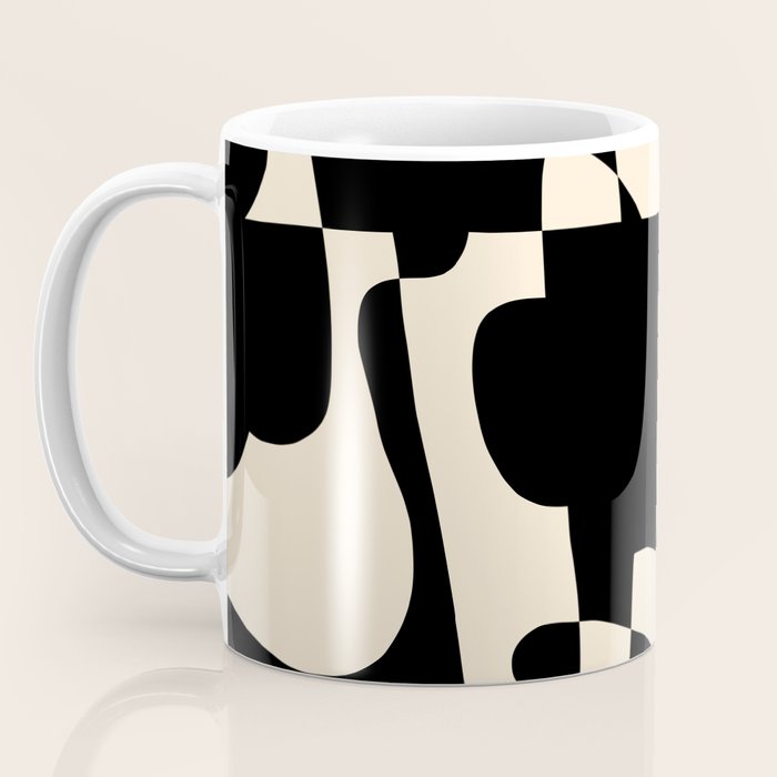 Solidarity - Minimal Abstract in Black and Cream Coffee Mug Gallery Image 3