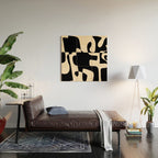 Solidarity - Minimal Abstract in Black and Cream Wood Wall Art Gallery Image 2
