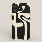 Solidarity - Minimal Abstract in Black and Cream iPhone Case Gallery Image 1