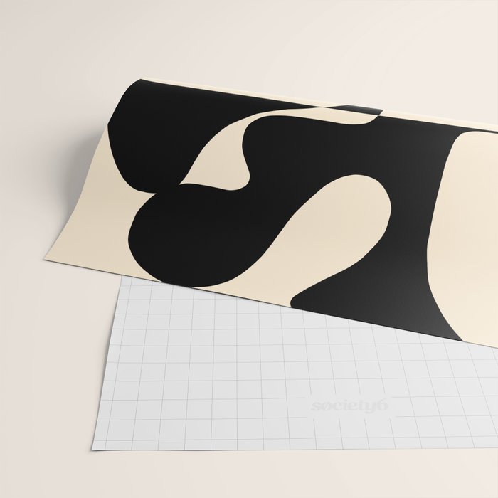 Solidarity - Minimal Abstract in Black and Cream Wrapping Paper Gallery Image 2