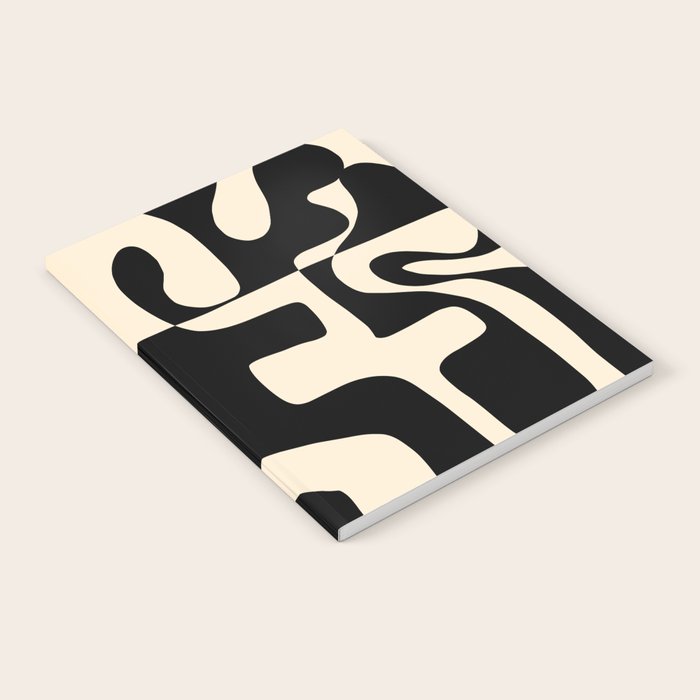 Solidarity - Minimal Abstract in Black and Cream Notebook Gallery Image 2