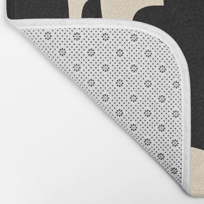 Solidarity - Minimal Abstract in Black and Cream Bath Mat Gallery Image 2