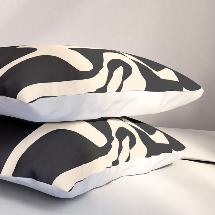 Solidarity - Minimal Abstract in Black and Cream Pillow Sham Gallery Image 3
