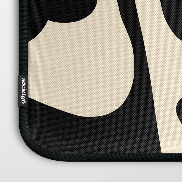 Solidarity - Minimal Abstract in Black and Cream Laptop Sleeve Gallery Image 3