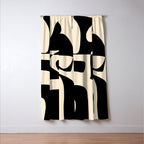 Solidarity - Minimal Abstract in Black and Cream Window Curtain Gallery Image 3