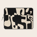 Solidarity - Minimal Abstract in Black and Cream Laptop Sleeve Gallery Image 1