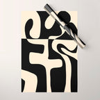 Solidarity - Minimal Abstract in Black and Cream Wrapping Paper Gallery Image 1