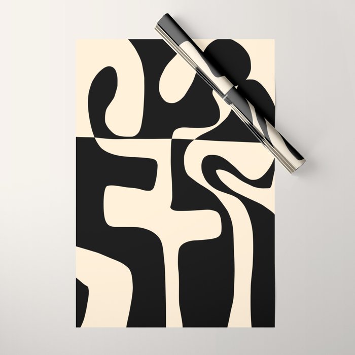 Solidarity - Minimal Abstract in Black and Cream Wrapping Paper Gallery Image 1