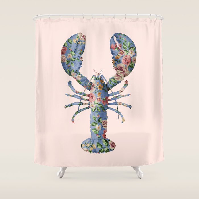 FLORAL LOBSTER Shower Curtain Gallery Image 1