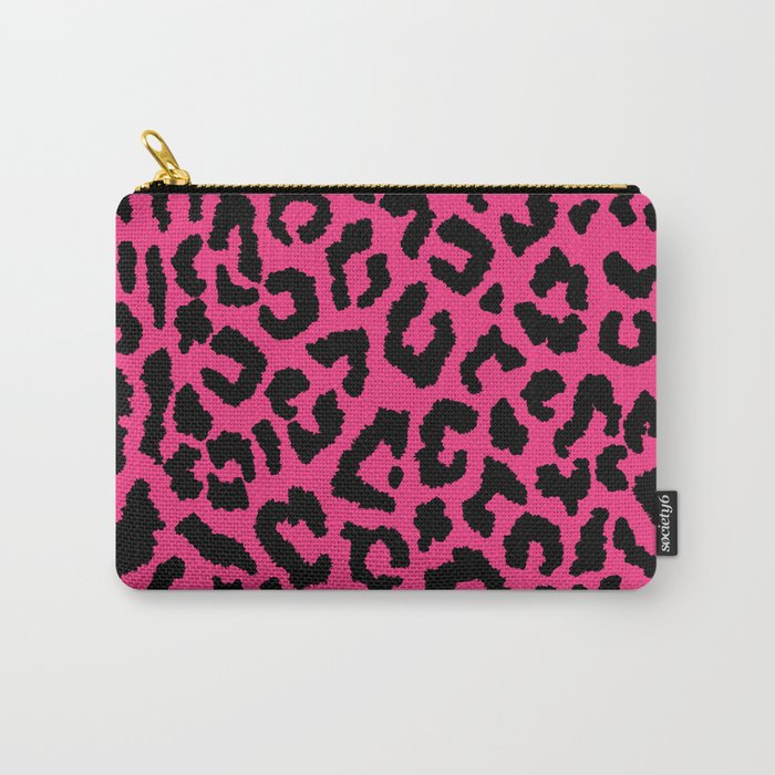 2000s leopard-black on hot pink Carry All Pouch Gallery Image 1