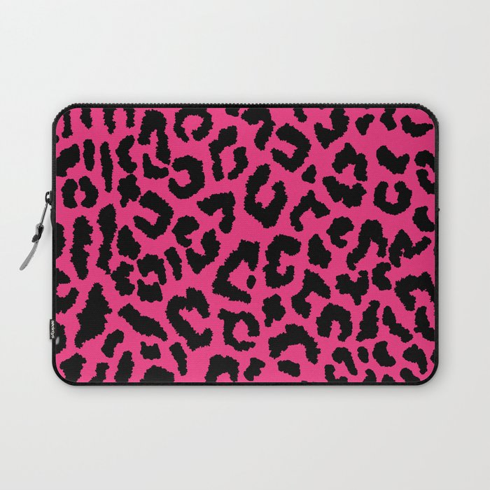 2000s Leopard-Black On Hot Pink Laptop Sleeve Gallery Image 1