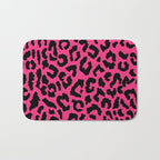 2000s leopard-black on hot pink Bath Mat Gallery Image 1