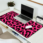 2000s leopard-black on hot pink Desk Mat Gallery Image 2