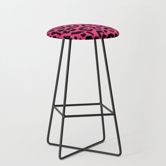 2000s leopard-black on hot pink Stool Gallery Image 1