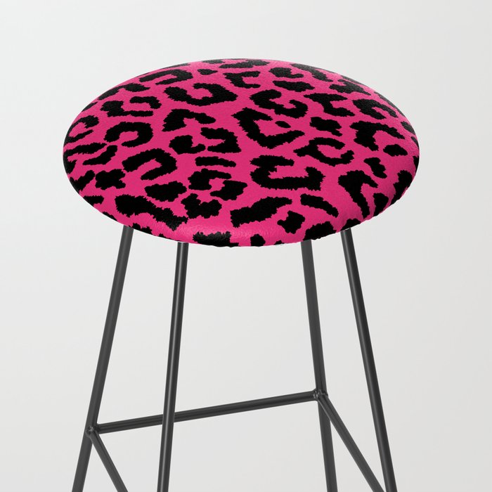 2000s leopard-black on hot pink Stool Gallery Image 2