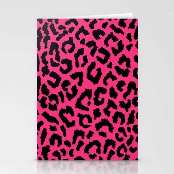 2000s leopard-black on hot pink Stationery Card Gallery Image 1
