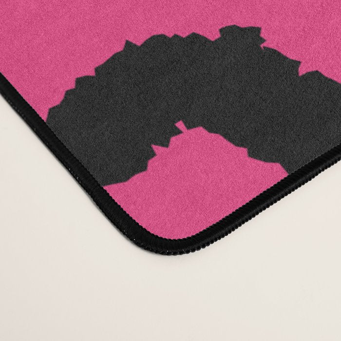 2000s leopard-black on hot pink Desk Mat Gallery Image 4