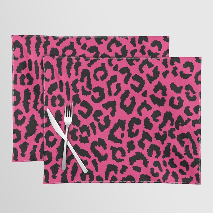 2000s leopard-black on hot pink Placemat Gallery Image 1