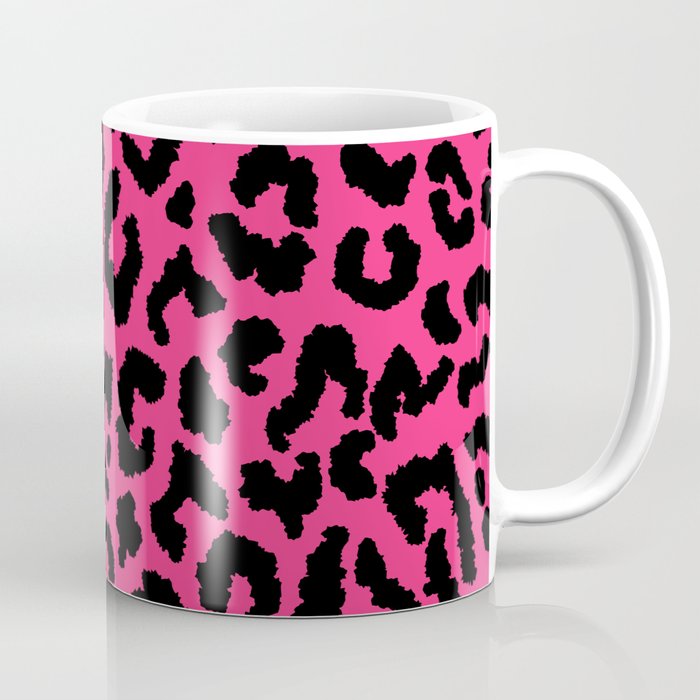 2000s leopard-black on hot pink Coffee Mug Gallery Image 1