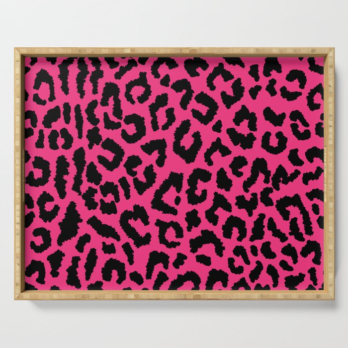 2000s leopard-black on hot pink Serving Tray Gallery Image 1