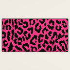 2000s leopard-black on hot pink Desk Mat Gallery Image 3