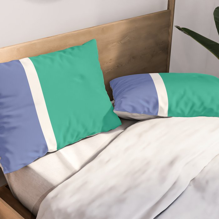 Color Block VI Green Blue Pillow Sham Gallery Image 2