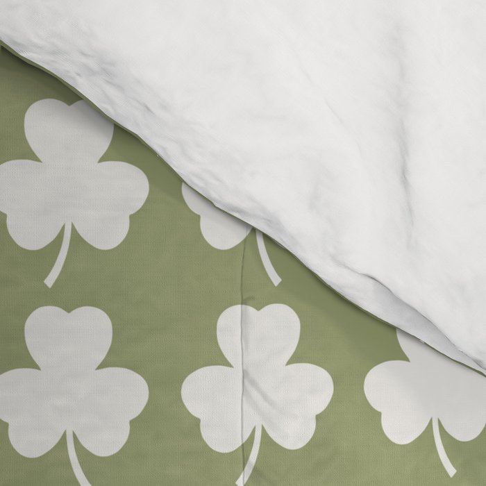 Clovers XXVIII Natural Green Botanical Pattern Comforter Gallery Image 4