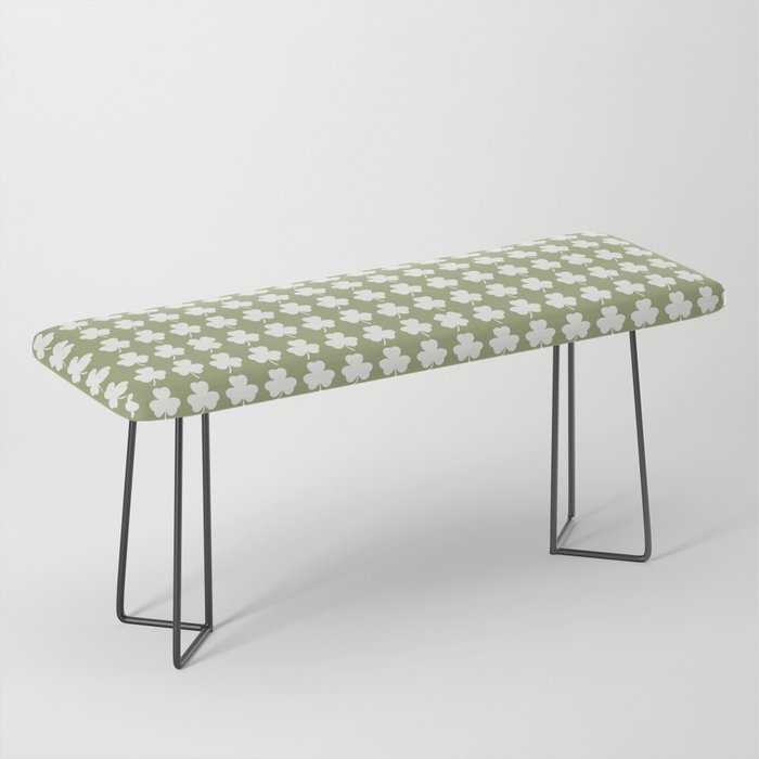 Clovers XXVIII Natural Green Botanical Pattern Bench Gallery Image 1