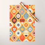 Festive Old-fashioned Christmas Tree Baubles Wrapping Paper Gallery Image 1