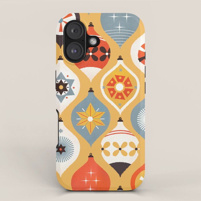 Festive Old-fashioned Christmas Tree Baubles iPhone Case Gallery Image 1