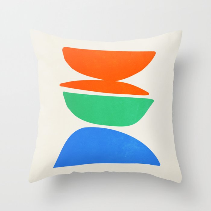Stacked Stones: Mid Century Abstraction Throw Pillow Gallery Image 1
