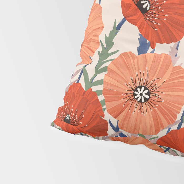 Poppies pattern Pillow Sham Gallery Image 4