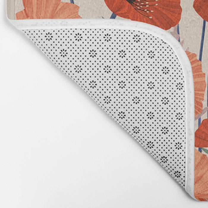 Poppies pattern Bath Mat Gallery Image 2