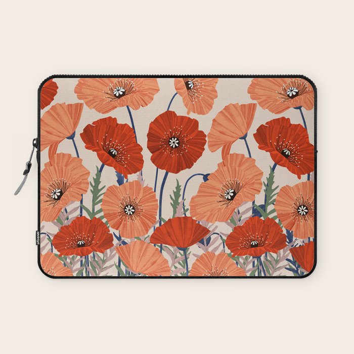 Poppies pattern Laptop Sleeve Gallery Image 1