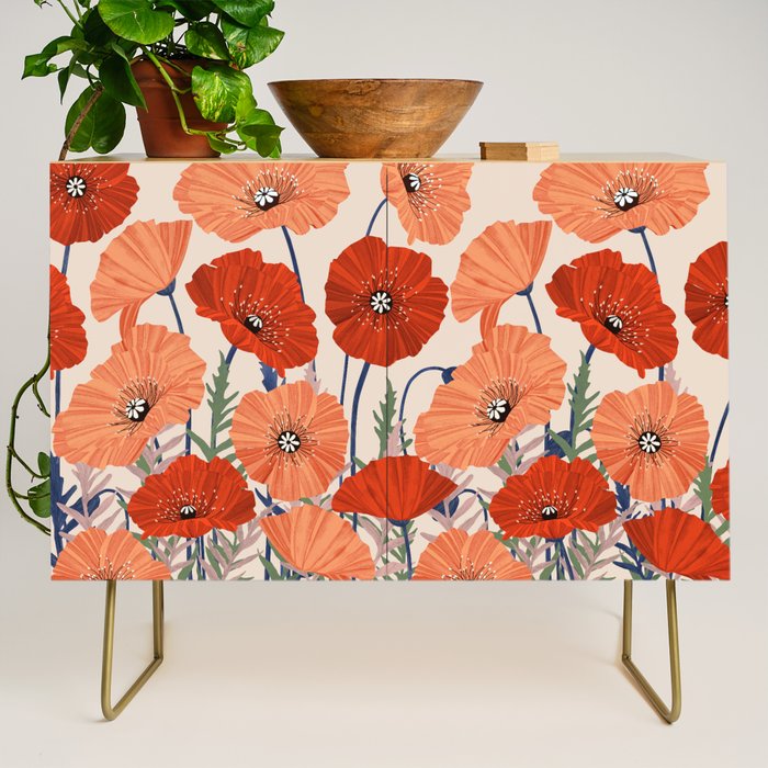 Poppies pattern Credenza Gallery Image 1