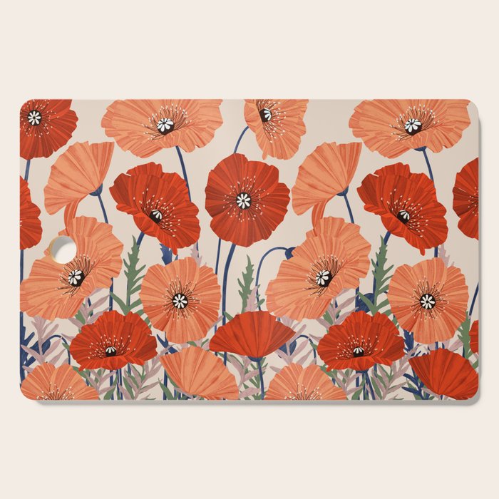 Poppies pattern Cutting Board Gallery Image 1